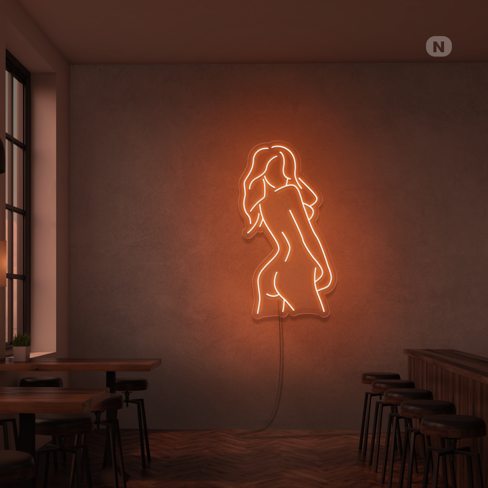 Neon Verlichting Exotisch meisje