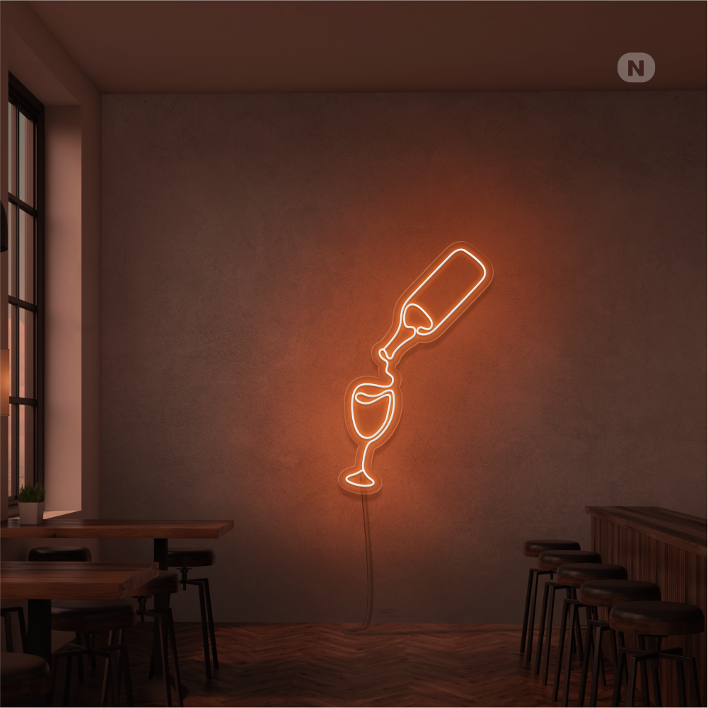Neon Verlichting Wijnliefhebber