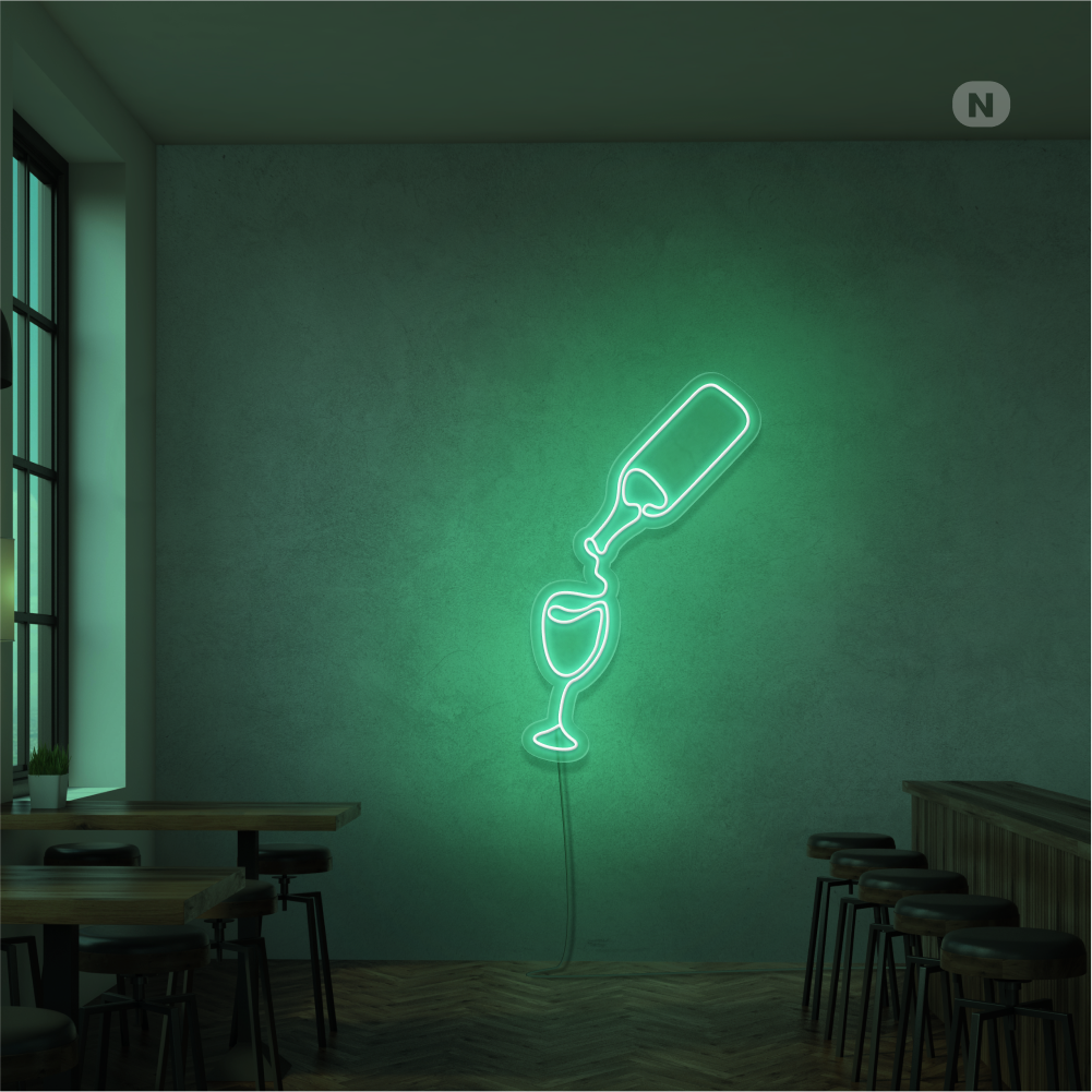 Neon Verlichting Wijnliefhebber