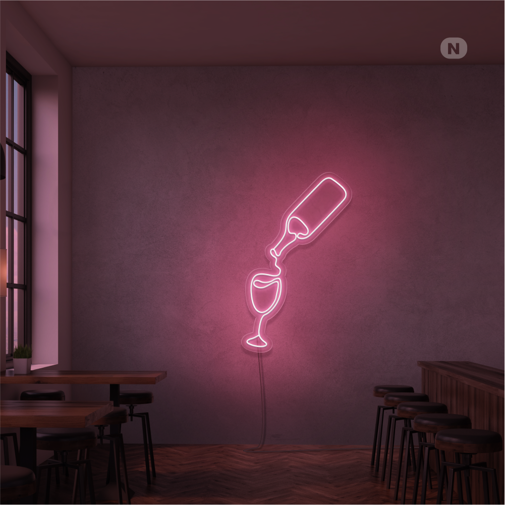 Neon Verlichting Wijnliefhebber