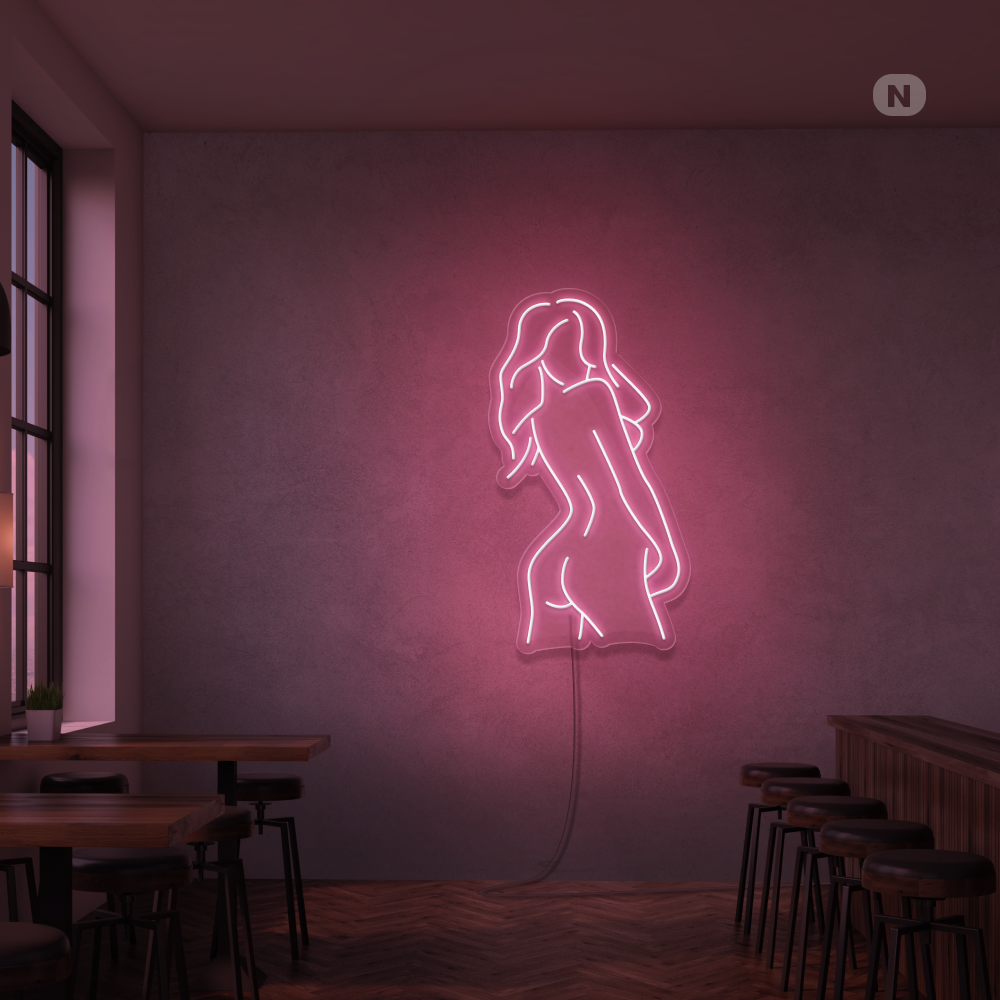 Neon Verlichting Exotisch meisje