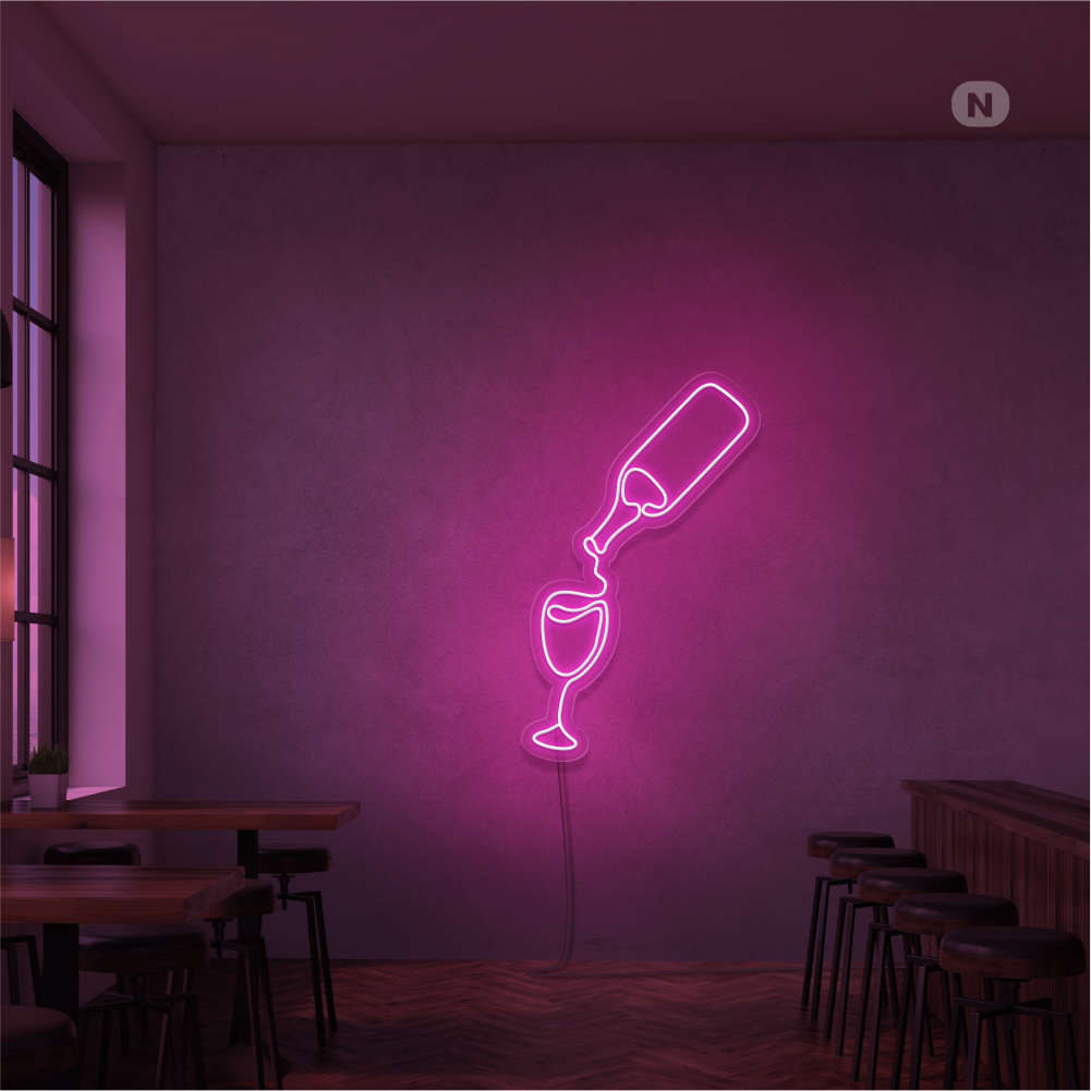Neon Verlichting Wijnliefhebber