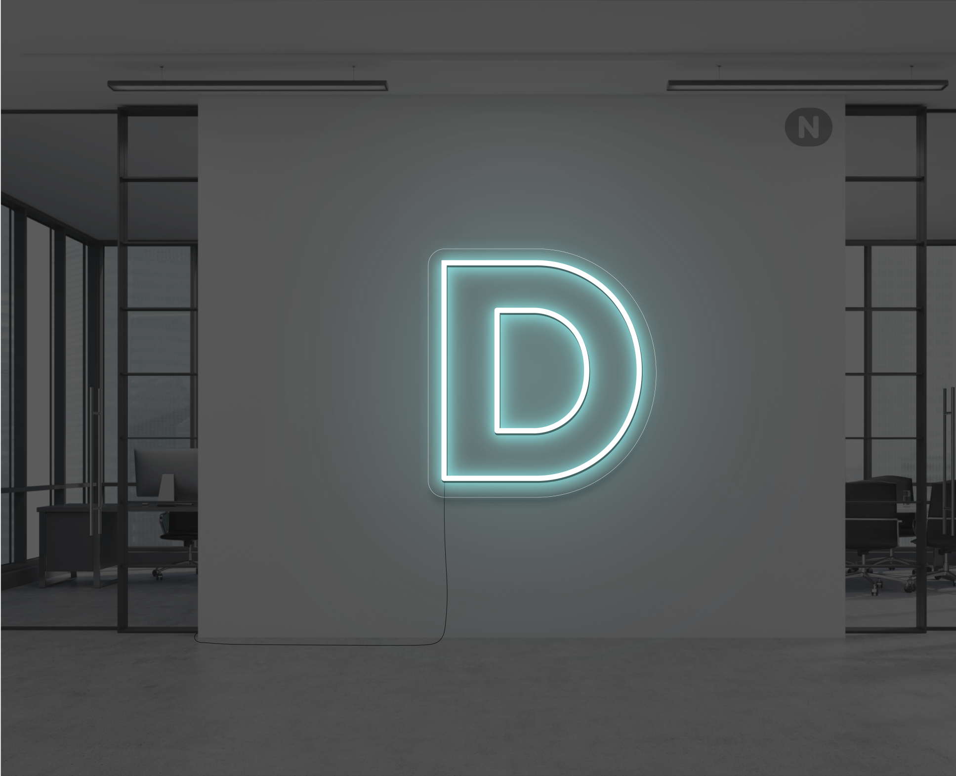 neon-letter-d-ijsblauw