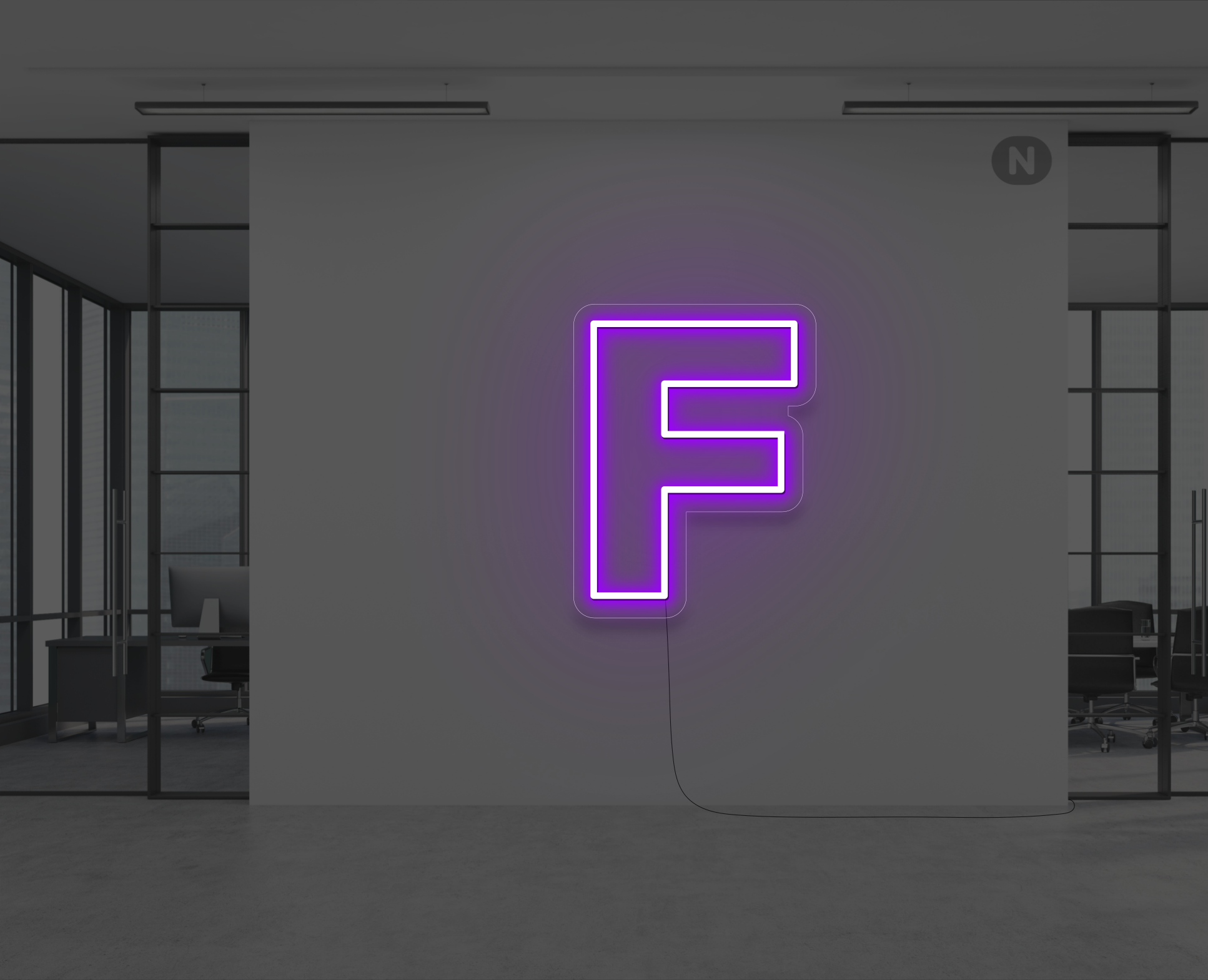 Neon Letter F