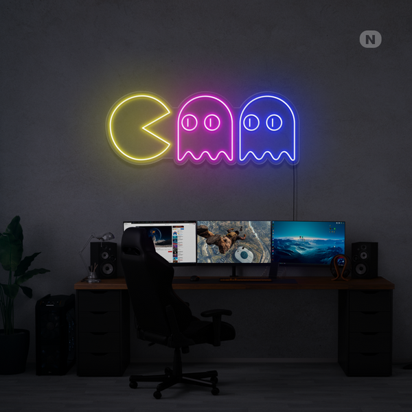 Neon Verlichting Pac Man | Retro Neonbord voor je Gamekamer