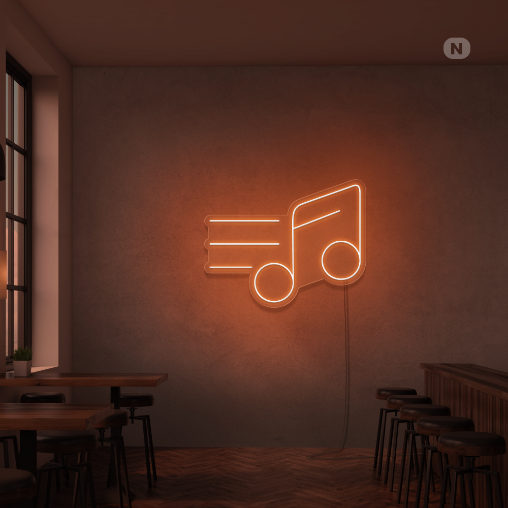 Neon Verlichting Muziek Noot
