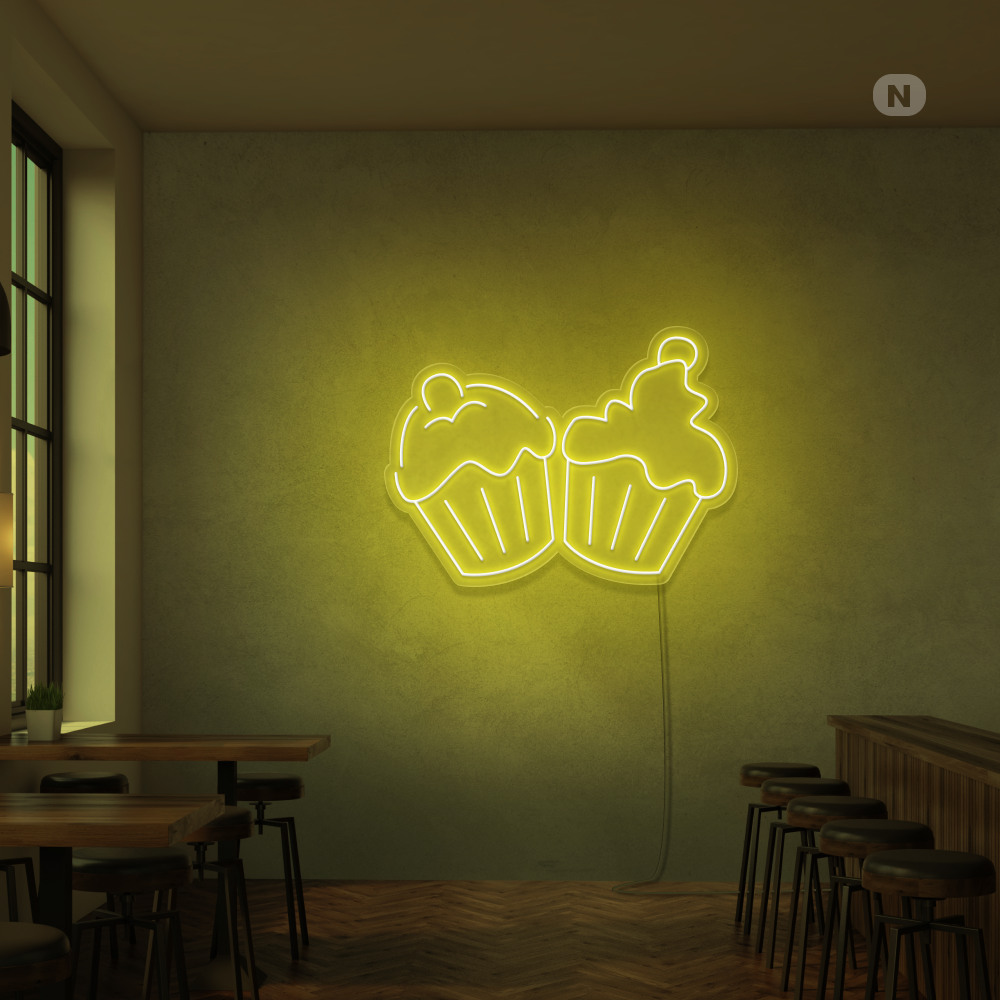 Neon Verlichting Cupcakes