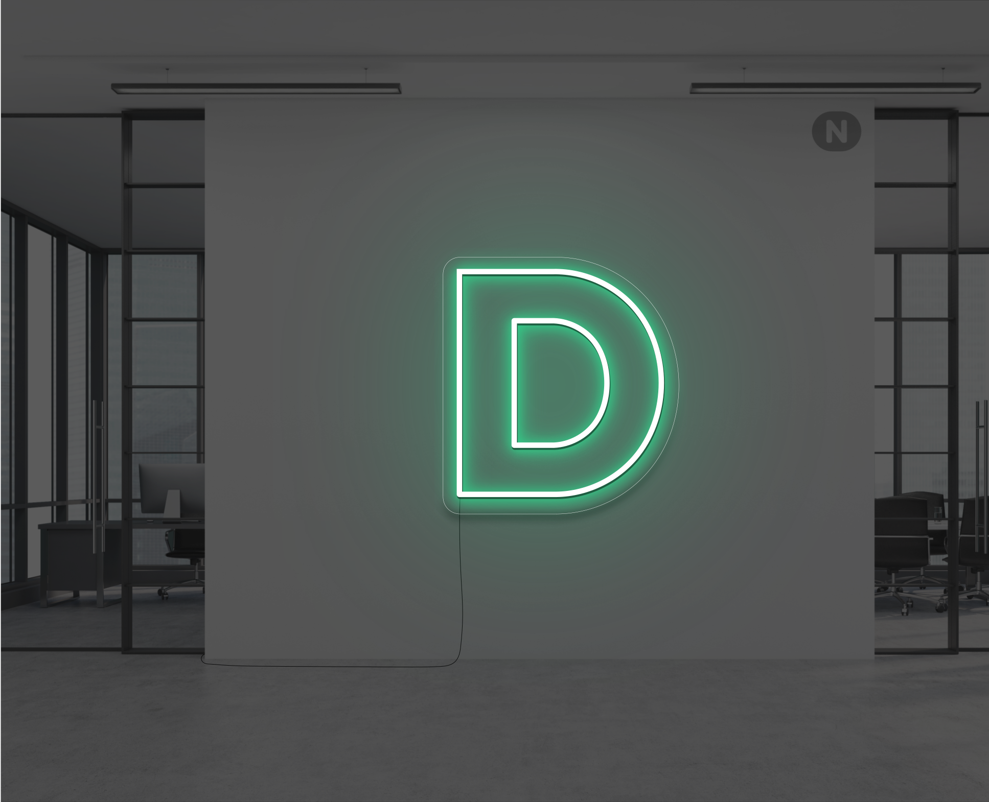 Neon Letter D