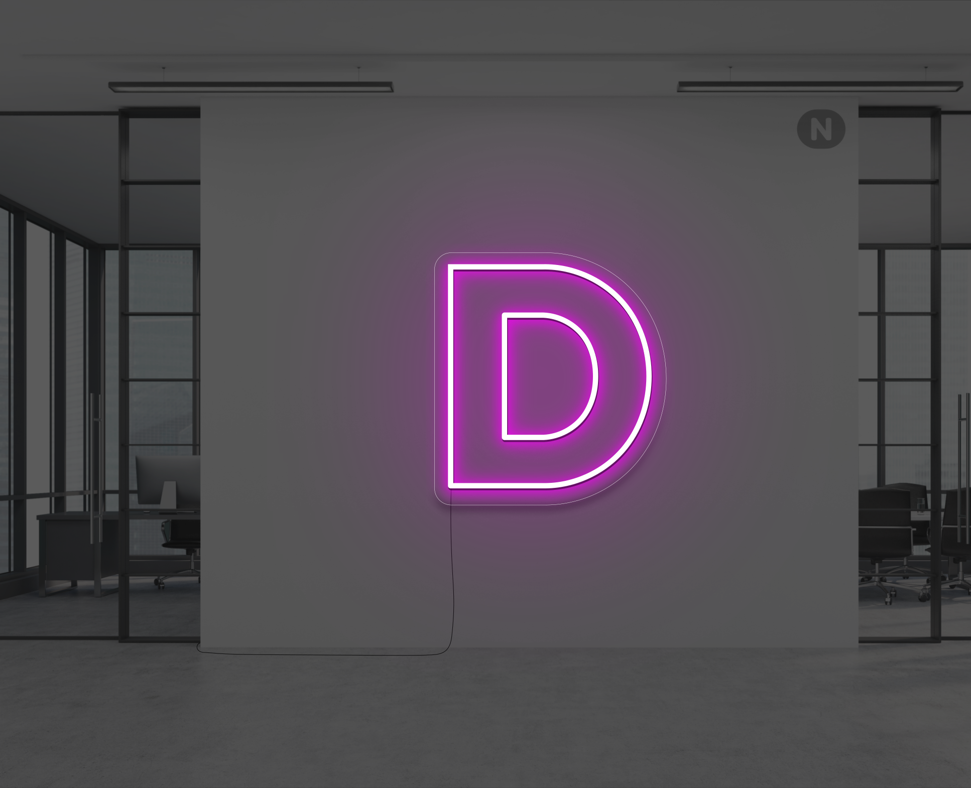 Neon Letter D