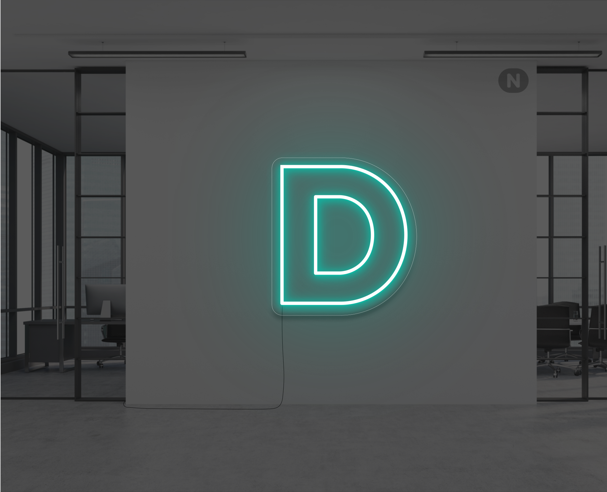 Neon Letter D