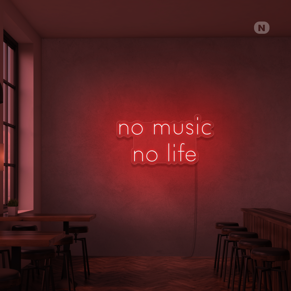 Neon Verlichting No Music No Life