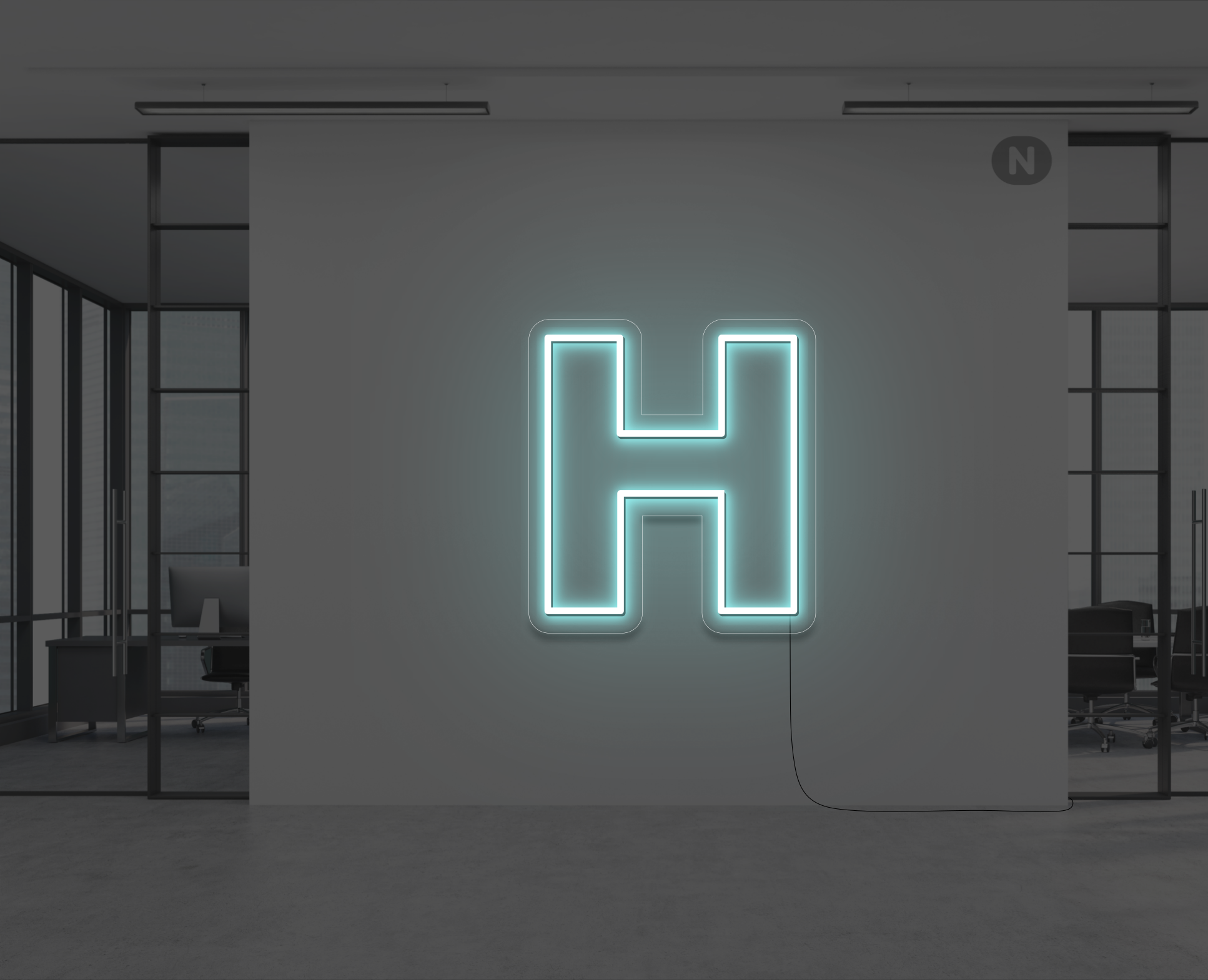 neon-letter-h-ijsblauw