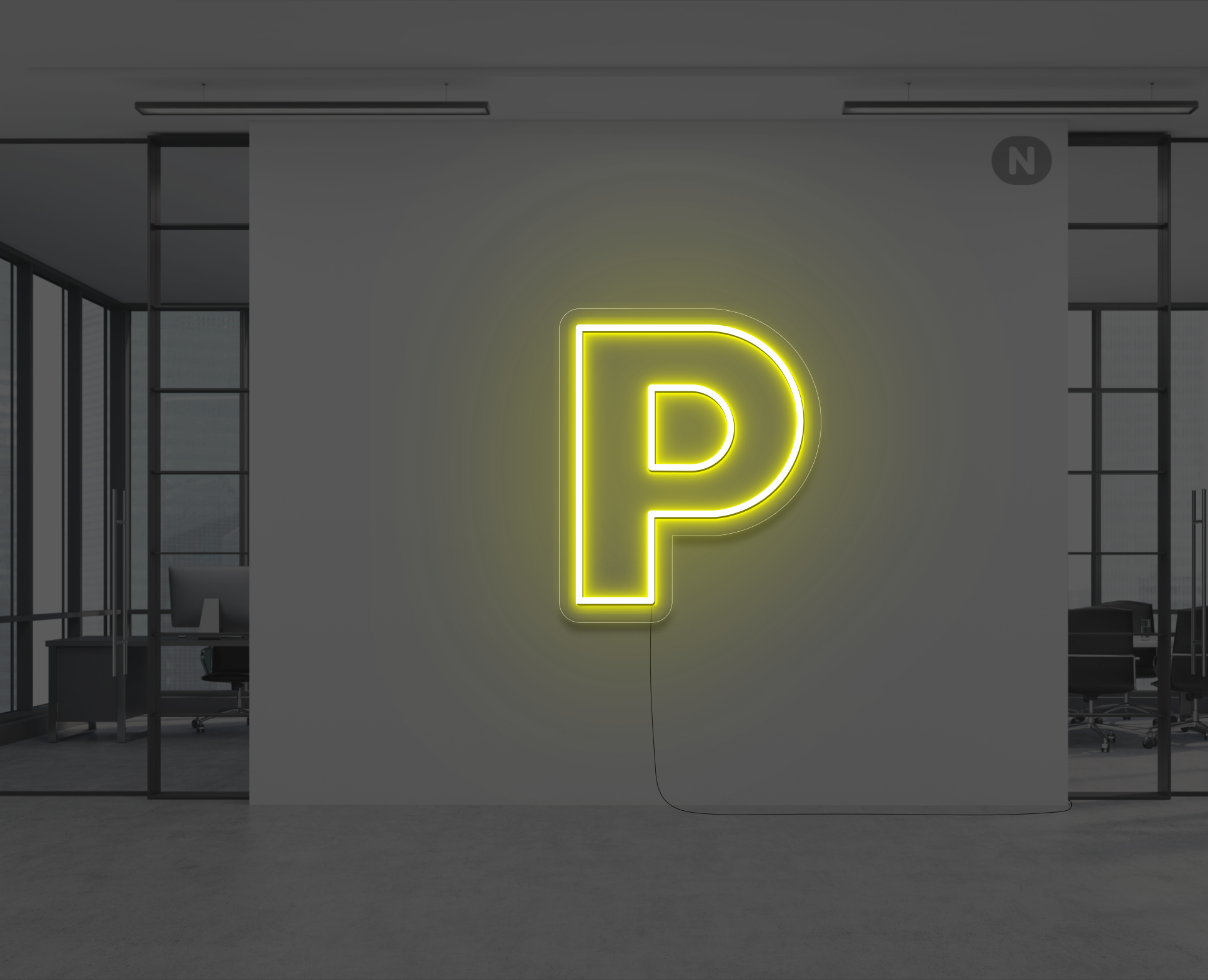 neon-letter-p-geel