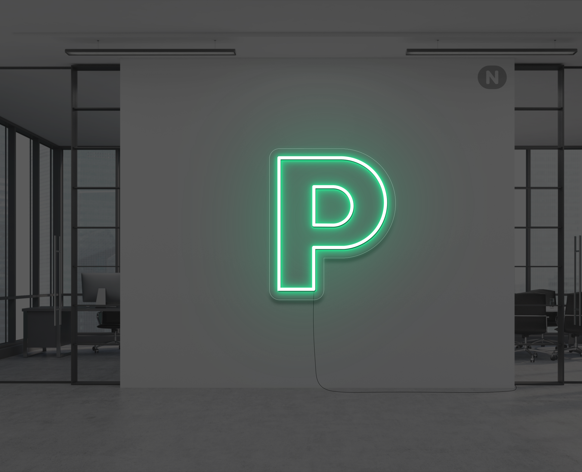 neon-letter-p-groen