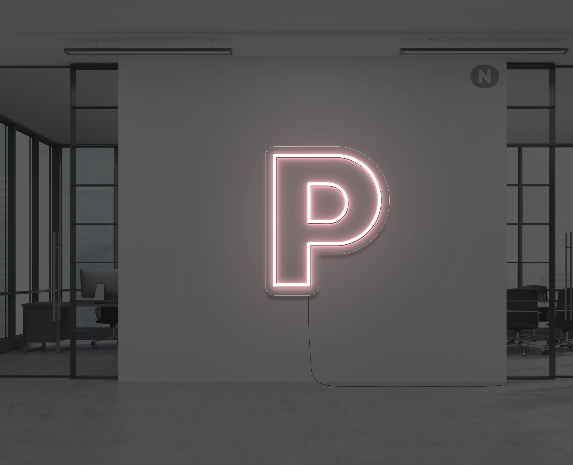 neon-letter-p-lichtroze