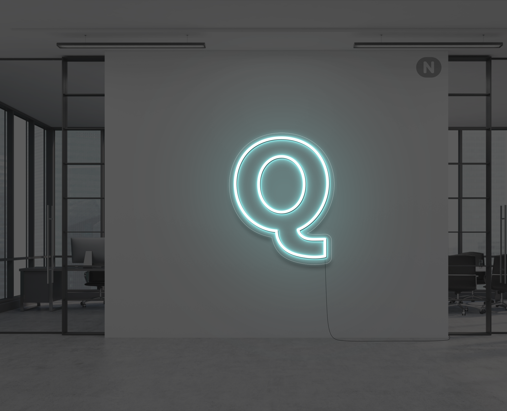 neon-letter-q-ijsblauw