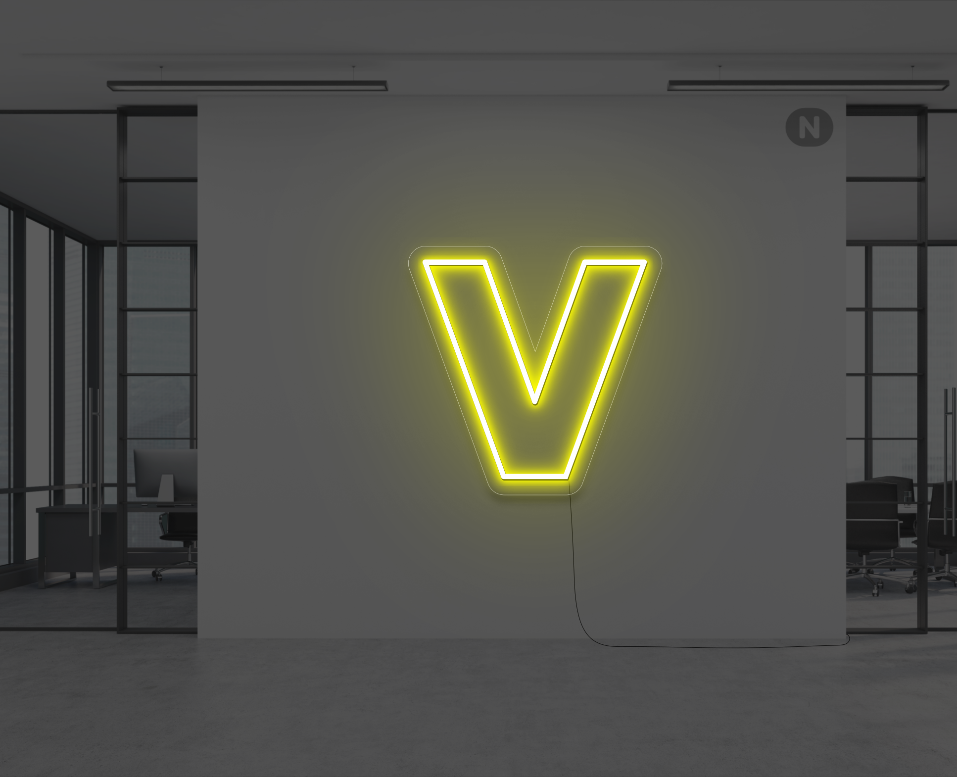 neon-letter-v-geel