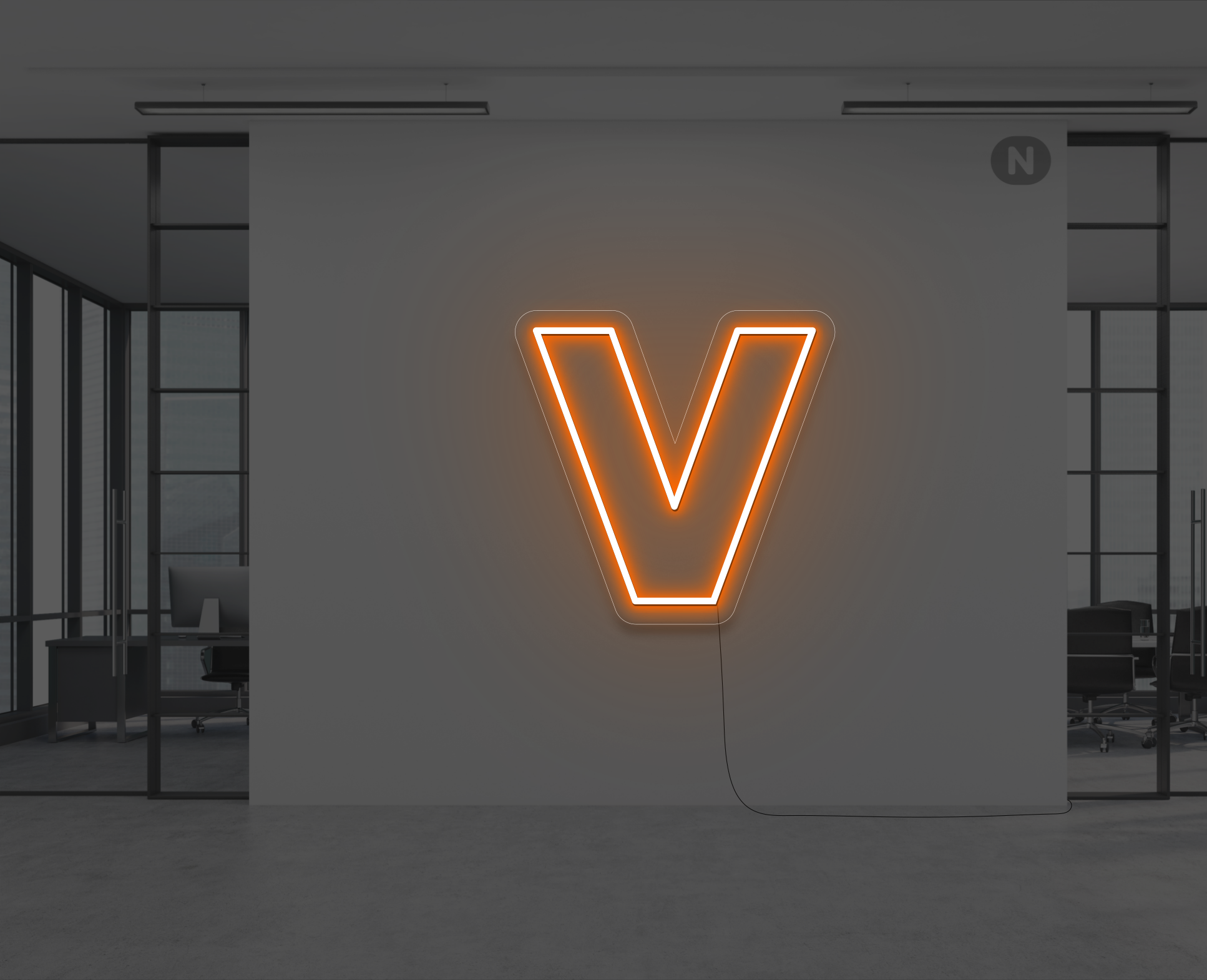 neon-letter-v-oranje