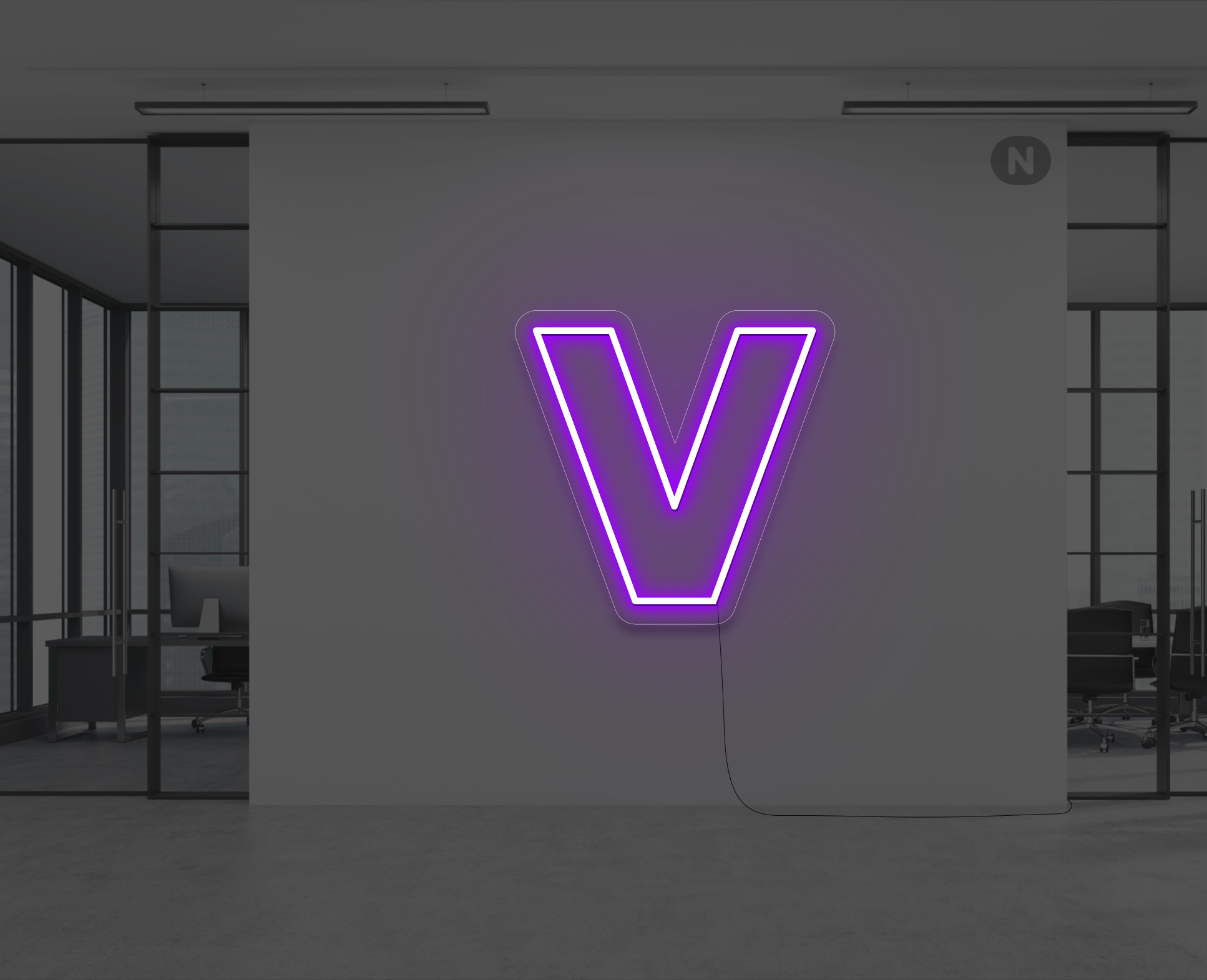 neon-letter-v-paars