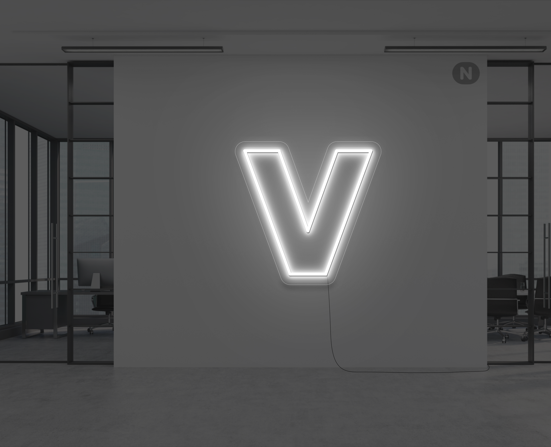 neon-letter-v-wit