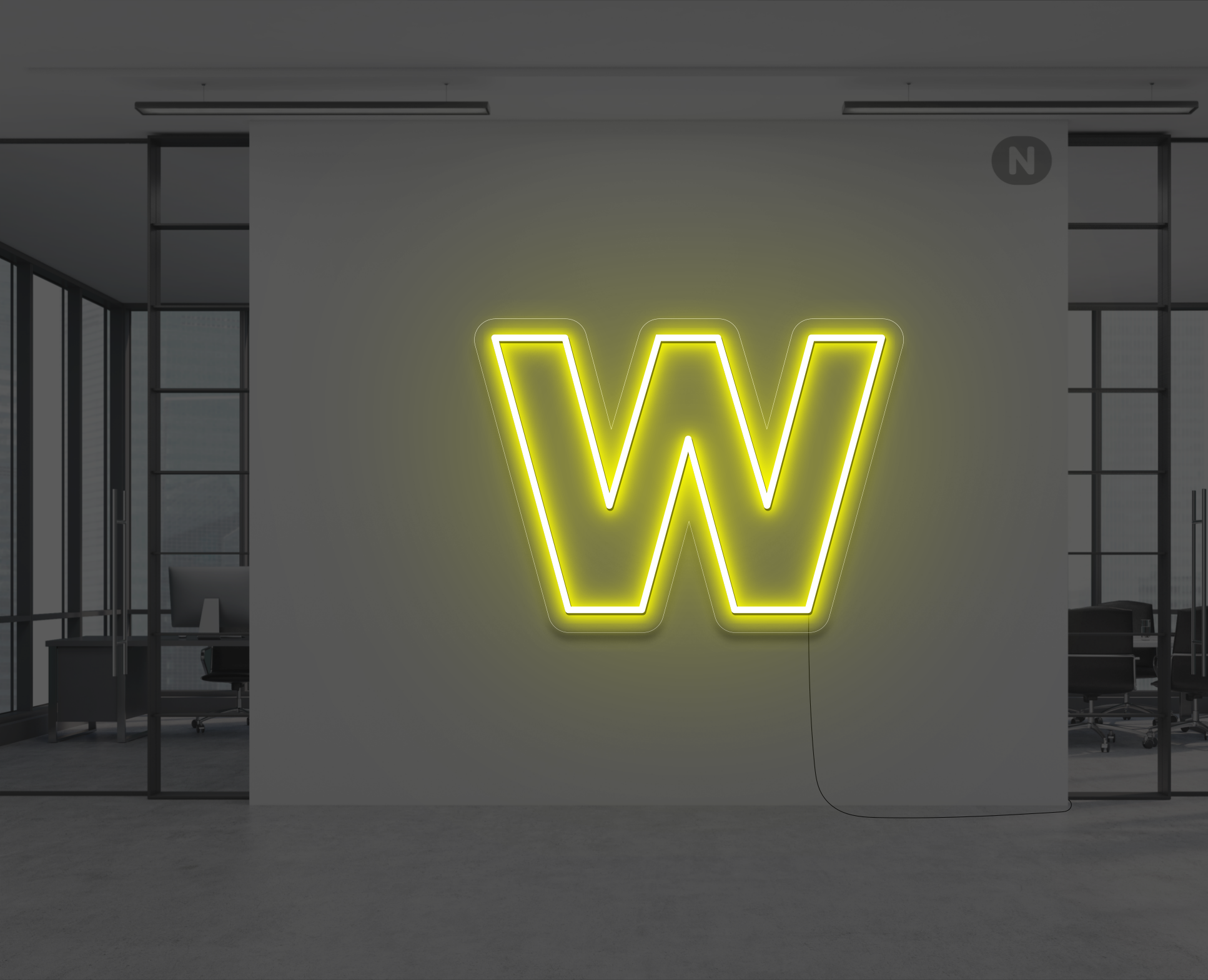 neon-letter-w-geel