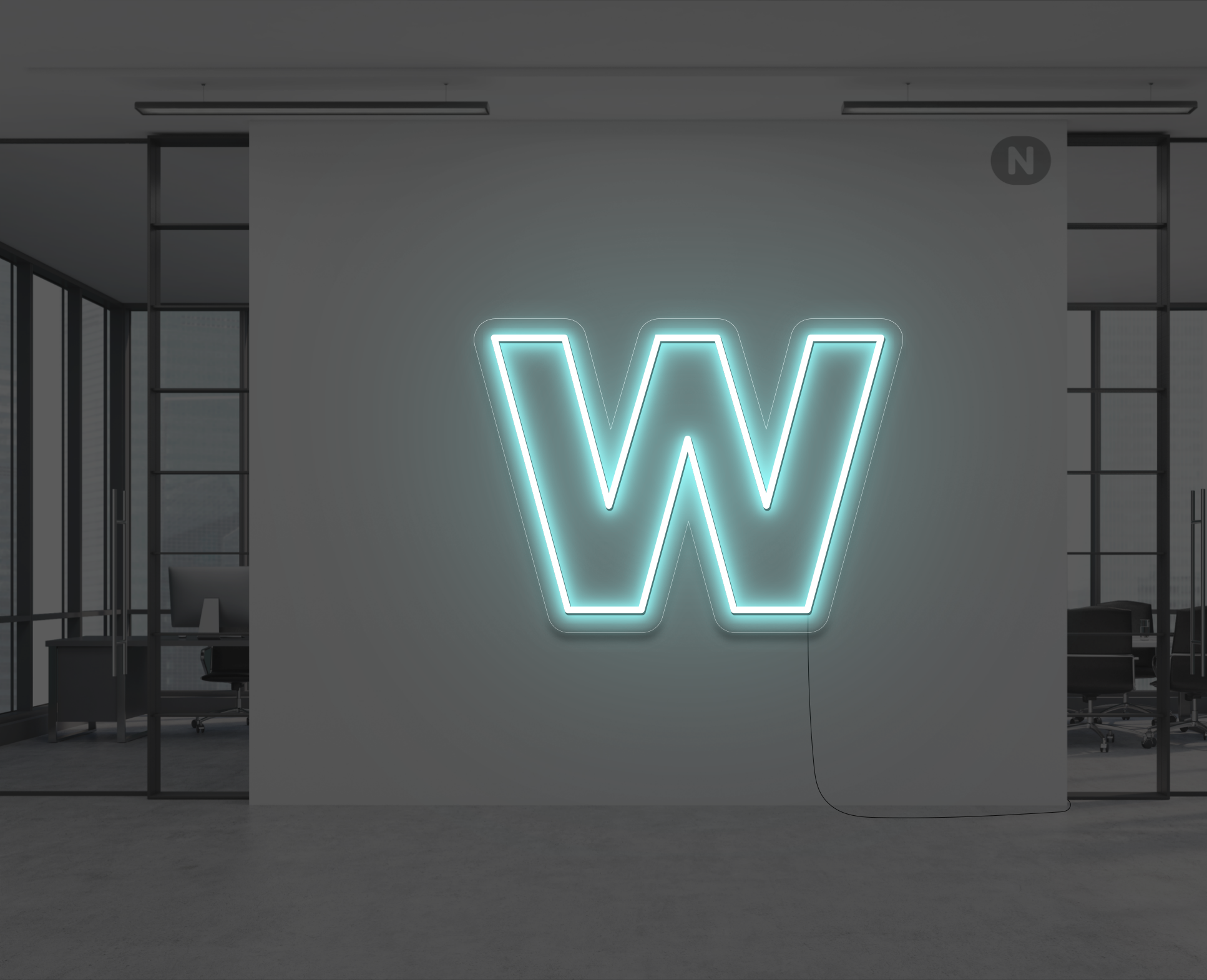 neon-letter-w-ijsblauw