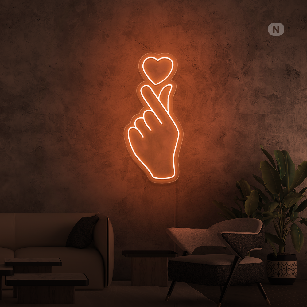 Neon Verlichting Liefde Hand