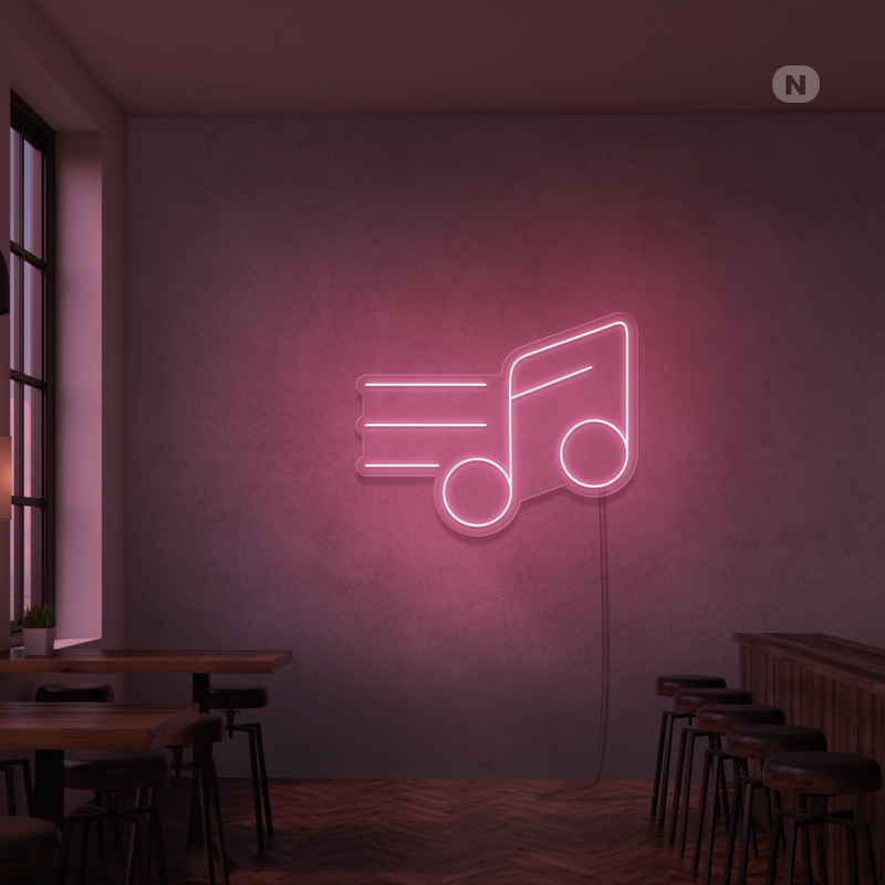 Neon Verlichting Muziek Noot