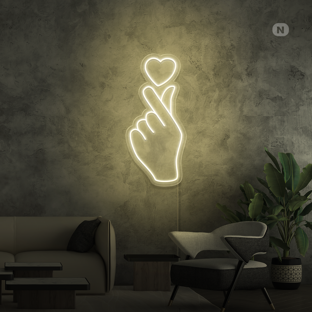 Neon Verlichting Liefde Hand