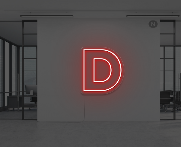 Neon Letter D